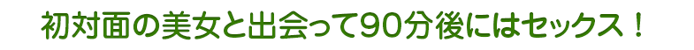 初対面の美女と出会って９０分後にはセックス !